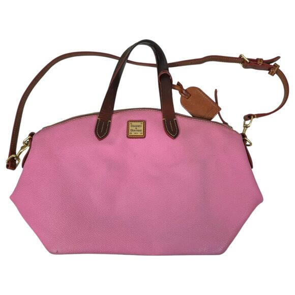 Dooney & Bourke Barbie Pink Pebbled Leather Crossbody Top Handle Satchel Purse - Picture 1 of 10